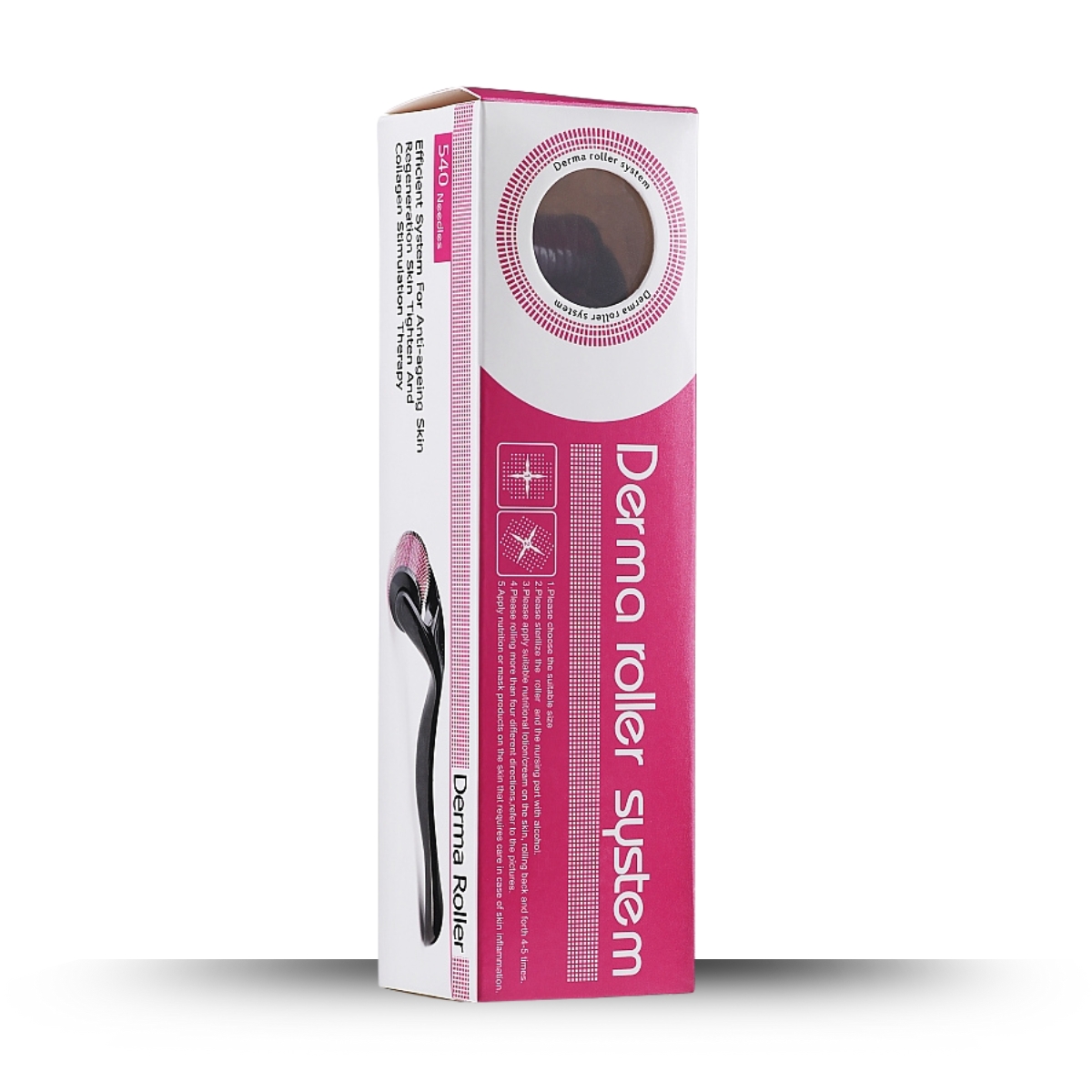 Derma Roller System 540 Titanium Needles-Face, Beard & Scalp – Anti-Aging & Hair Regrowth Solution